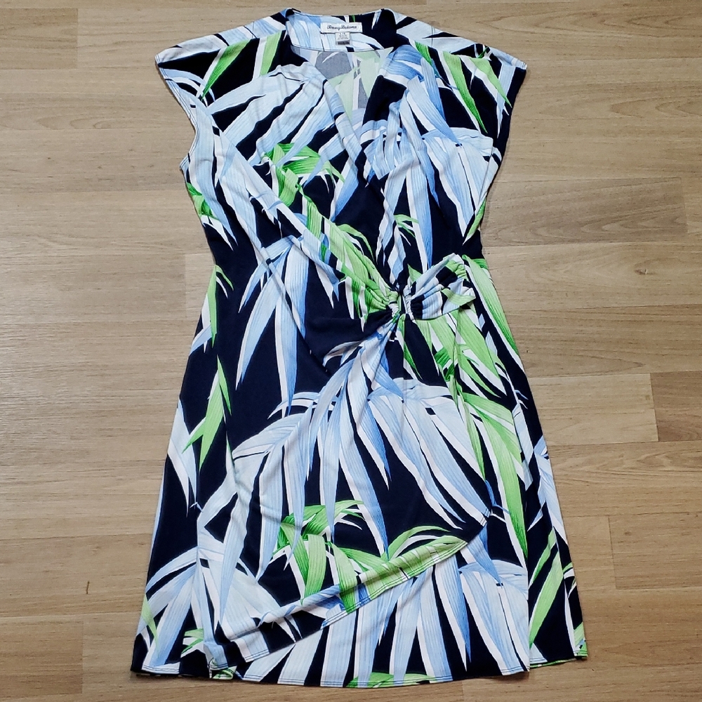 Tommy Bahama Navy and Green Asymmetrical Dress